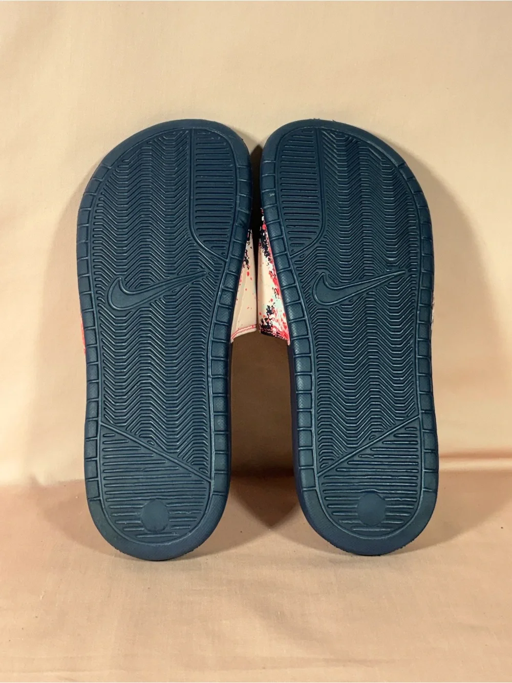 Nike Benassi JDI Print Splash Ink Minimalistic Unisex Blk/Pink Slides SZ 8/CM 25